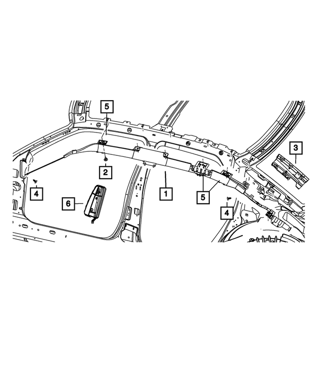 68222743AG - Restraints: Side Curtain Air Bag, Left for Mopar Image image