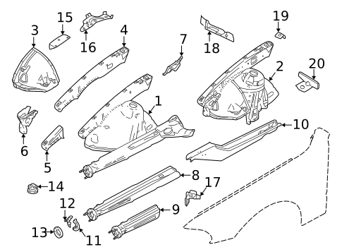 Structural Components & Rails for 1997 BMW 540i #0