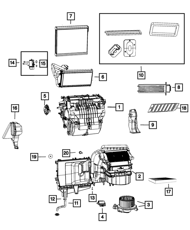 68232362AA - Air Conditioners and Heaters: Distribution Housing for Mopar Image