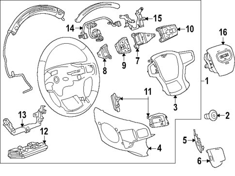 Steering Wheel & Trim for 2025 GMC Sierra 1500 #1