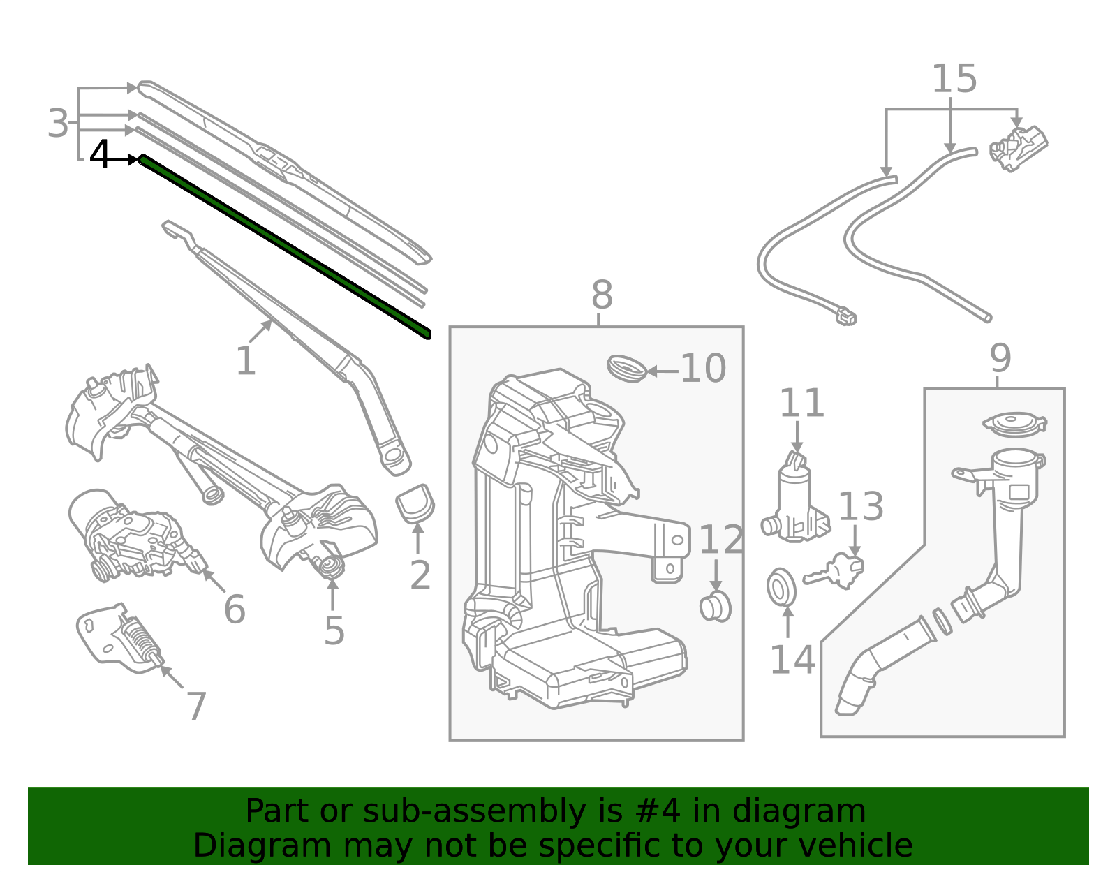 2023-2024 Subaru Solterra Wiper Blade Insert 8521428090 | Subaru
