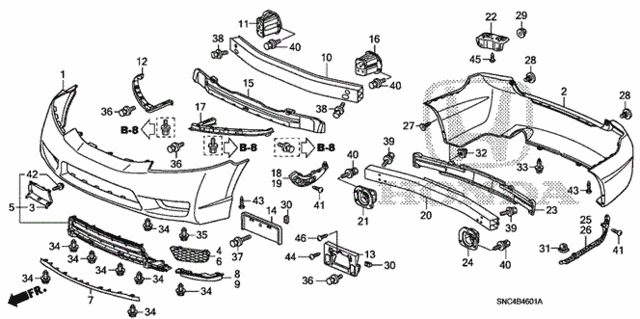 Bumpers (2) for 2010 Honda Civic #0