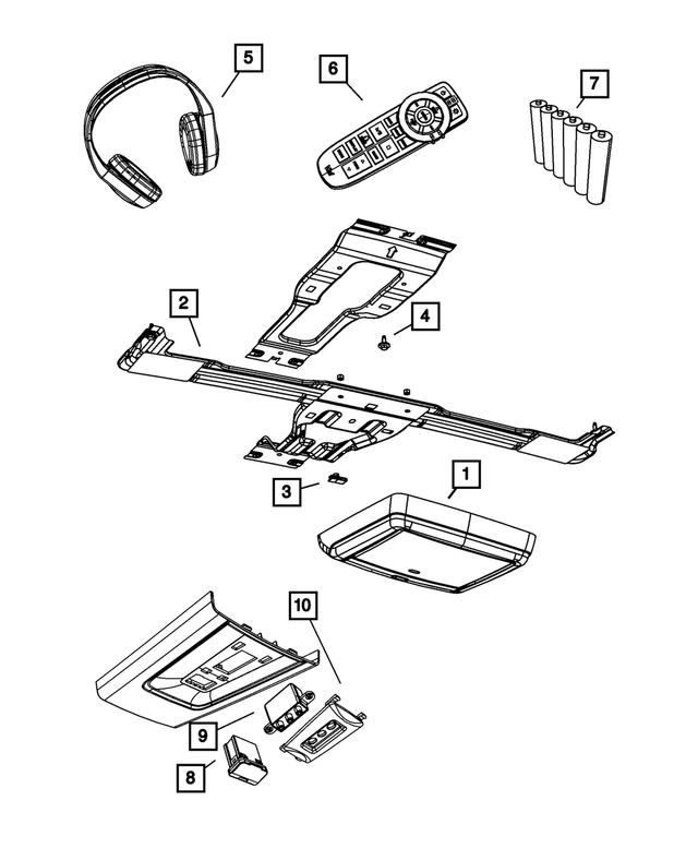 5064327AF - Electrical: Dvd Screen Bracket for Mopar Image