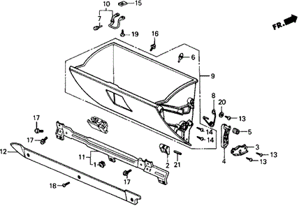 Glove Box for 1988 Honda Prelude #0