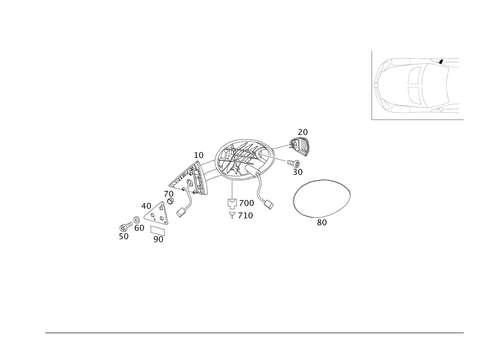 Outside Rear View Mirror, on the Right for 2006 Mercedes-Benz SLR McLaren #0
