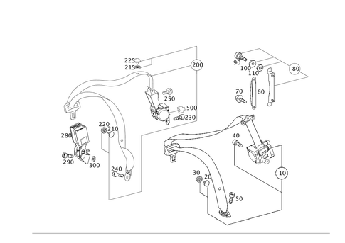 Rear Seat Safety Belt for 2008 Mercedes-Benz E320 #0