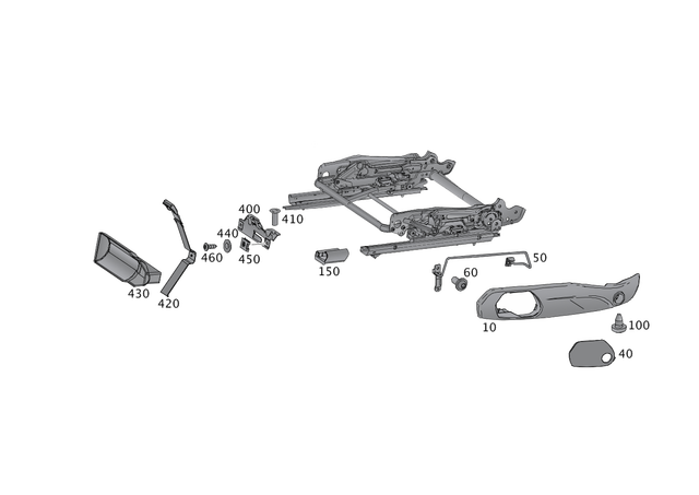 1729190374 - Driver Seat: Molding, Seat Adjustment for Mercedes-Benz: SLC300, SLC43 AMG, SLK250, SLK300, SLK350, SLK55 AMG Image image