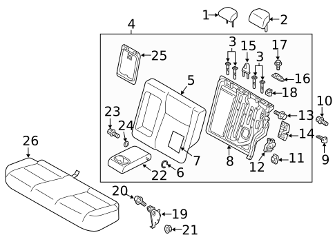 Rear Seat Components for 2025 Mitsubishi Outlander Sport #0