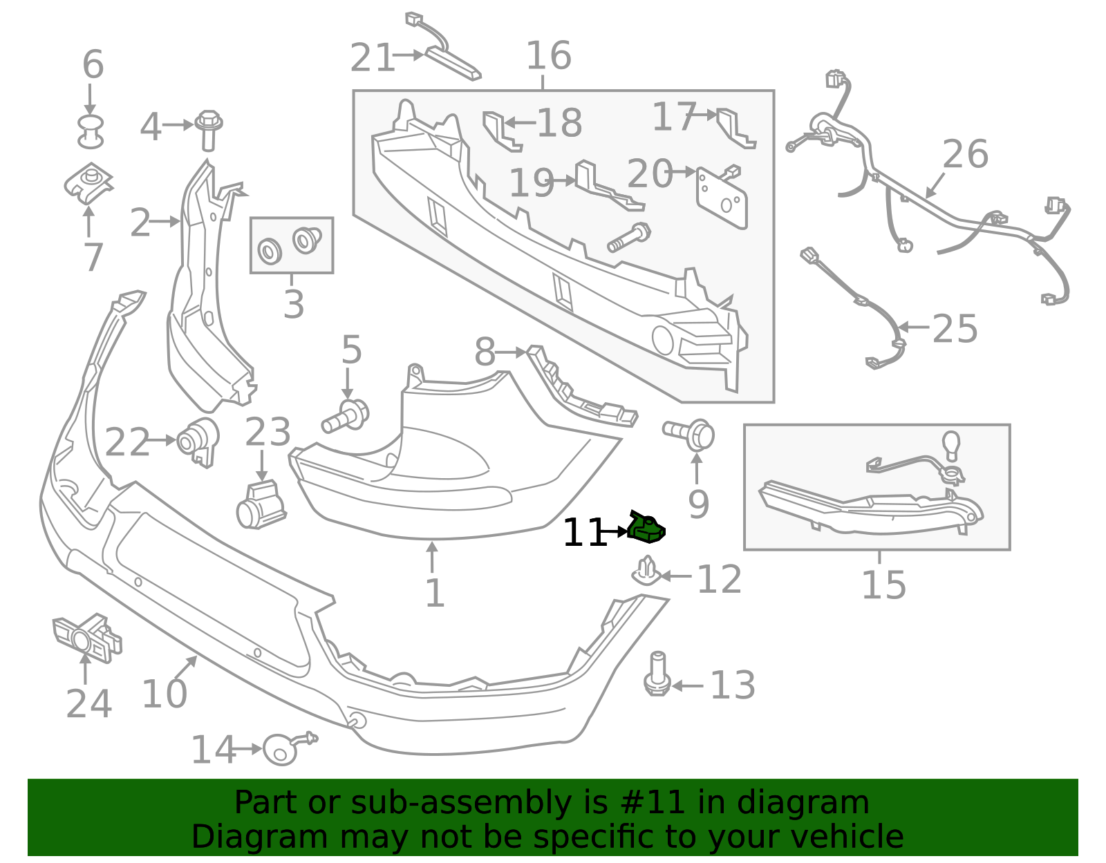 2011-2016 Kia Sportage Bumper Cover Lower Bracket - Driver's Side (LH ...