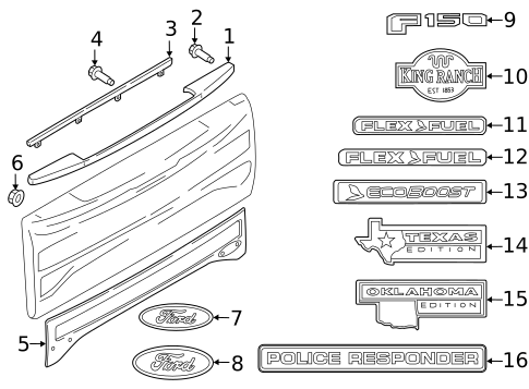 Exterior Trim - Tail Gate for 2019 Ford F-150 #0