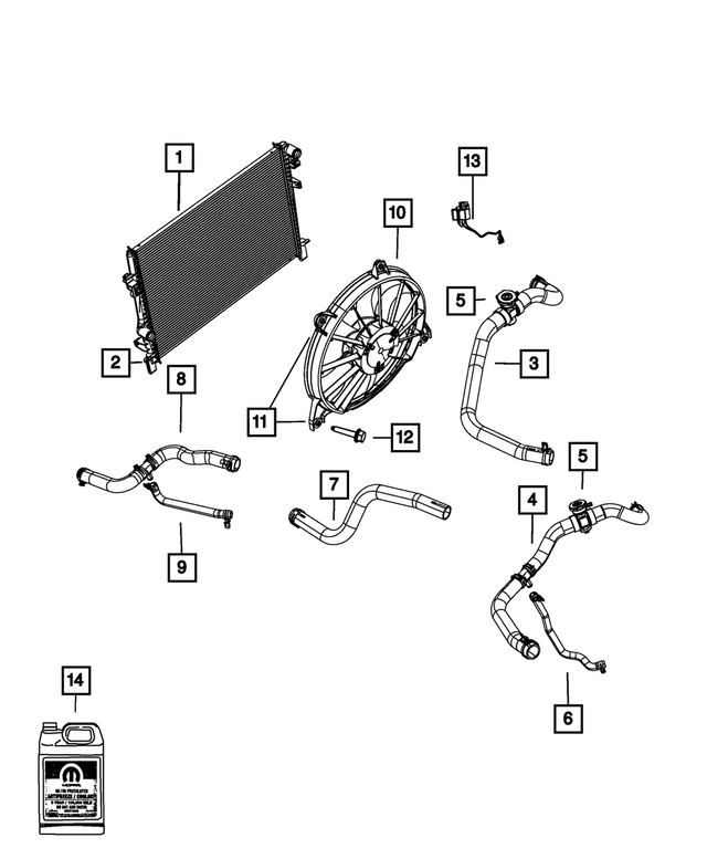 5058398AI - Cooling: Radiator Outlet Hose for Mopar Image