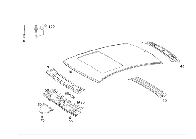 2126570909 - Roof: Paneling, Roof for Mercedes-Benz: E250, E350, E400, E550, E63 AMG Image image