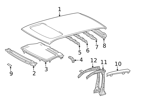Roof & Components for 2009 Pontiac Vibe #0