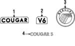 F8RZ6342528AA - Body: Nameplate for Mercury: Cougar Image