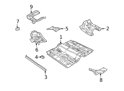 Floor & Rails for 2008 Saab 9-3 #1