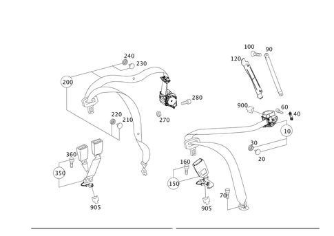 Rear Seat Seat Belt for 2012 Mercedes-Benz E550 #0