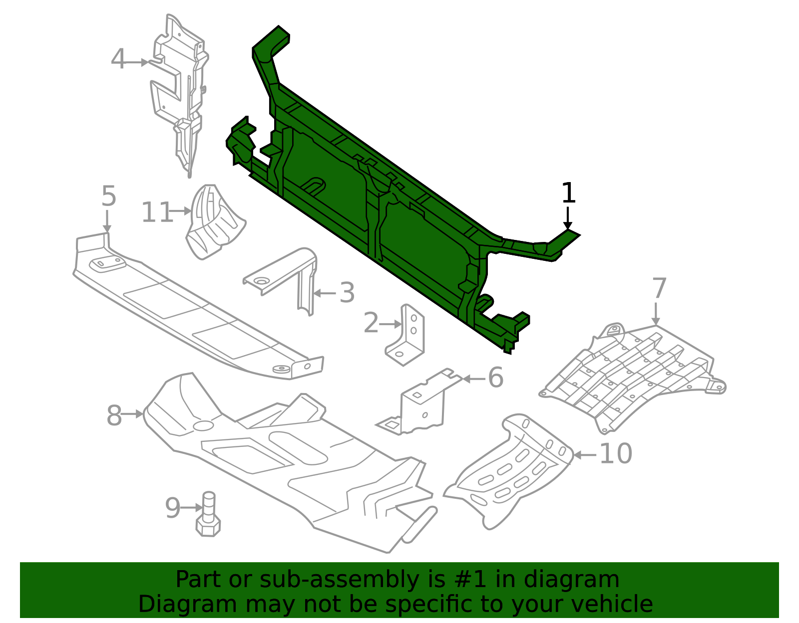 62500-9BU1C - Radiator Support Panel Official Nissan Parts Store