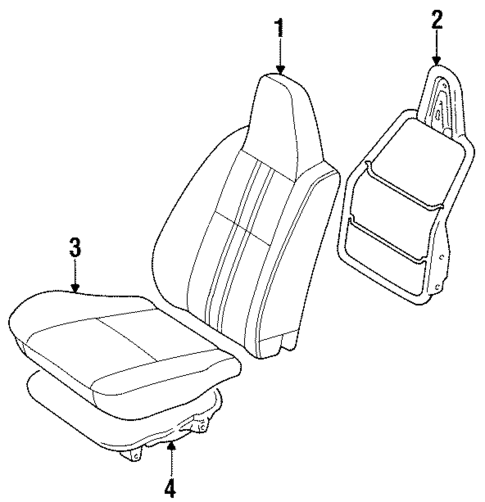 Front Seat Components for 1996 Toyota Paseo #0