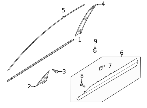 Exterior Trim - Front Door for 2023 Hyundai Palisade #0