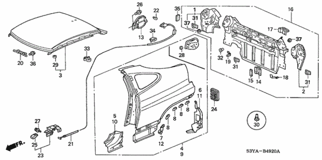 Outer Panel - Rear Panel for 2005 Honda Insight #0
