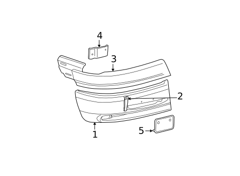 Bumper & Components - Front for 1996 Ford Explorer #0