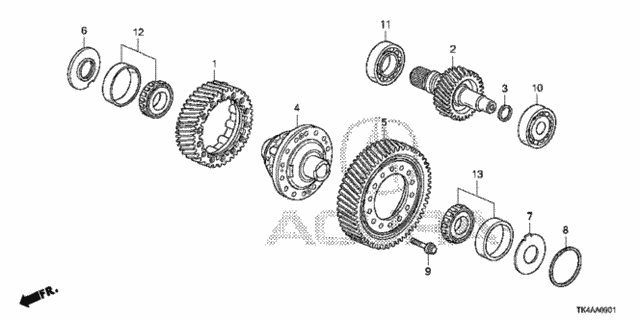 AT Differential (4WD) for 2014 Acura TL #0