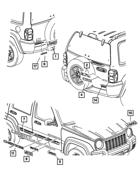 Nameplates for 2004 Jeep Liberty #0