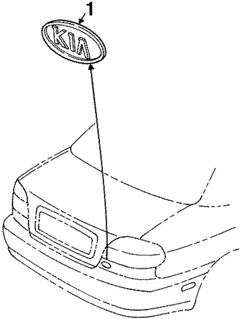 Exterior Trim - Rear Body for 1999 Kia Sephia #0