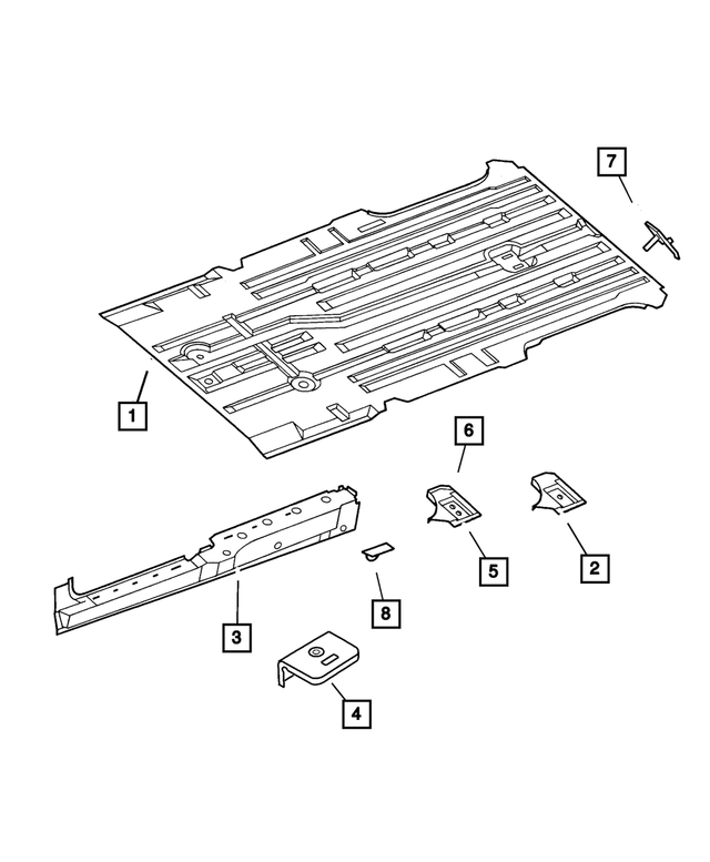 5019511AC - Body Sheet Metal Except Doors: Floor Pan Package for Mopar Image