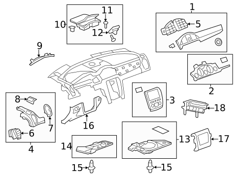 Instrument Panel Components for 2010 Buick Enclave #0