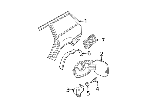 Quarter Panel & Components for 2003 Volkswagen Jetta #1