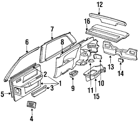Interior Trim for 1990 Honda Civic #1
