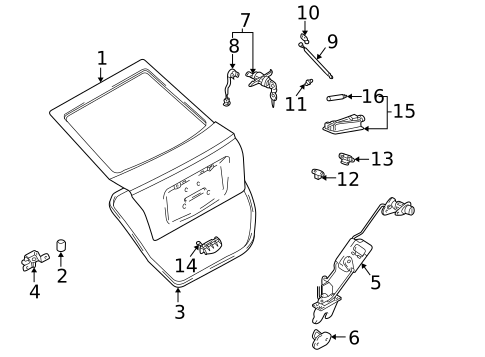 Gate & Hardware for 2003 Hyundai Elantra #0