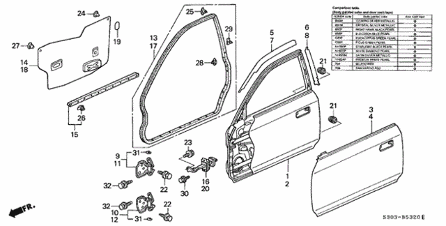 Door Panel for 1998 Honda Prelude #0
