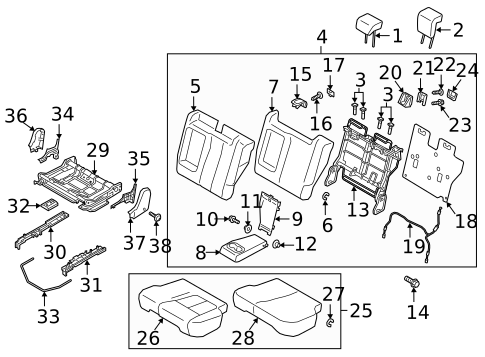 Rear Seat Components for 2019 Mitsubishi Eclipse Cross #0