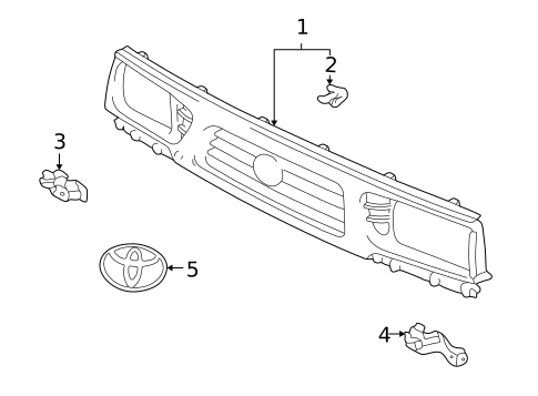 Grille & Components for 1996 Toyota Tacoma #0