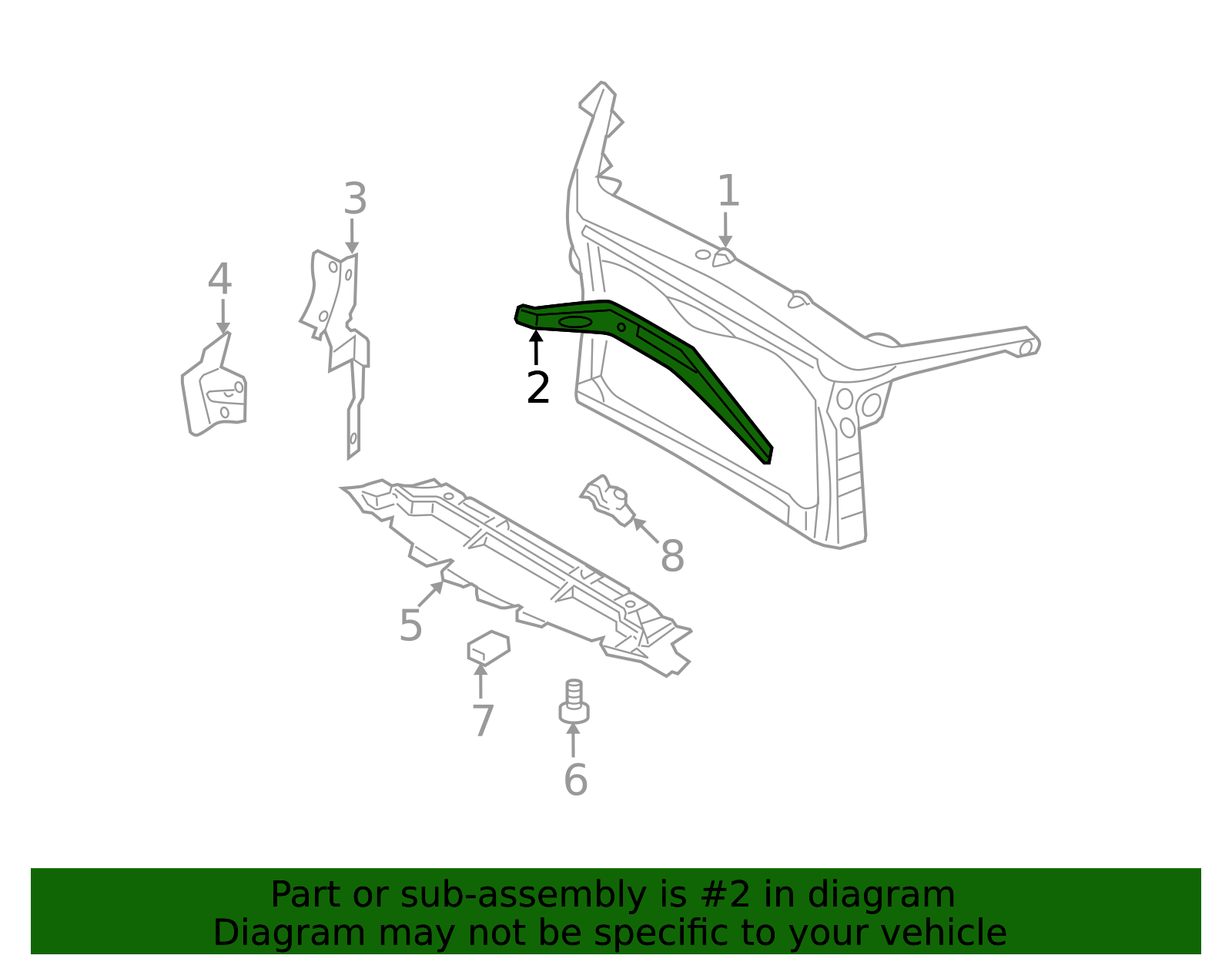 Radiator Support Panel Reinforcement 6E5Z-16707-B | TascaParts.com