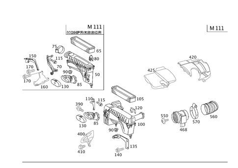 Air Intake, Gasoline Vehicles for 2002 Mercedes-Benz C230 #0