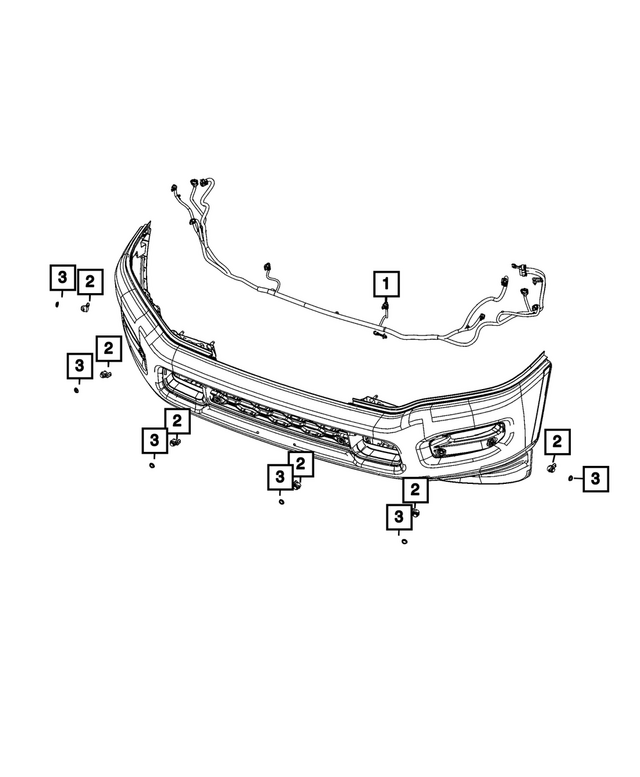 68646151AB - Frame, Bumper and Fascia: Front Fascia Wiring for Mopar Image