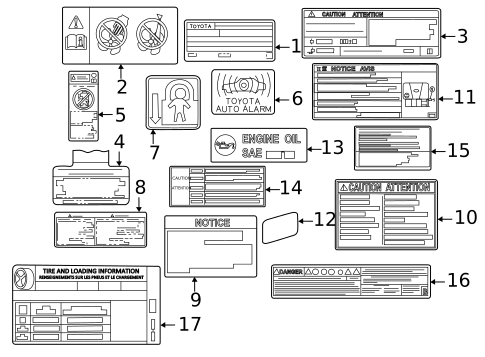 Labels for 2020 Toyota Camry #1