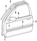 MB593245 - : Door Shell for Mitsubishi: Mirage Image