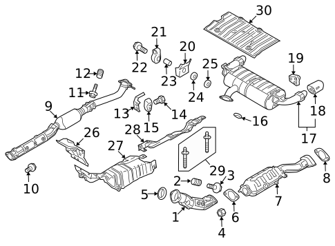 Exhaust Components for 2009 Mitsubishi Lancer #1
