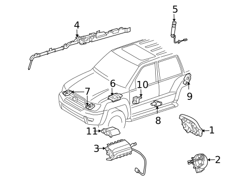 Air Bag Components for 2011 Toyota FJ Cruiser #0