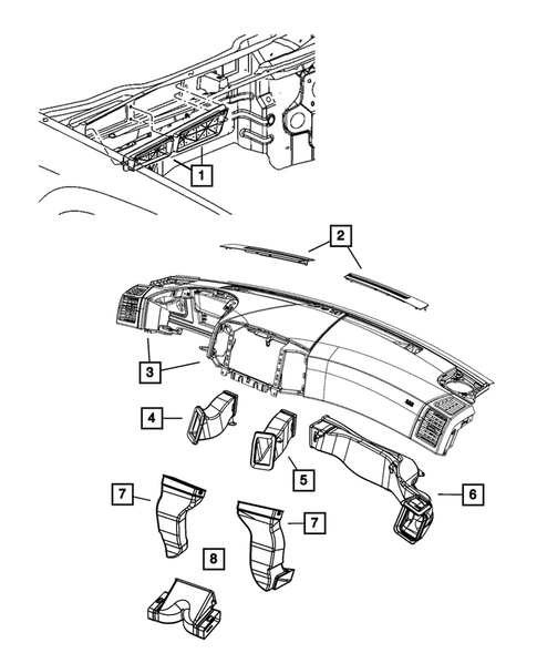 Air Ducts and Outlets for 2005 Jeep Grand Cherokee #0