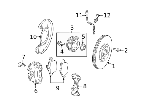 Front Brakes for 2010 Saab 9-3X #0