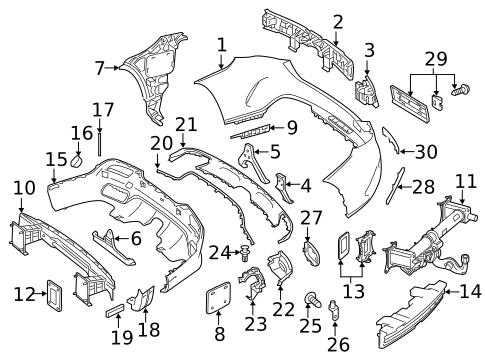 Bumper & Components - Rear for 2018 Mercedes-Benz GLE63 AMG S #1