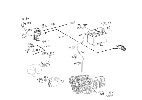 Battery, Starter/Alternator Cable for 2014 Mercedes-Benz SLS AMG #0