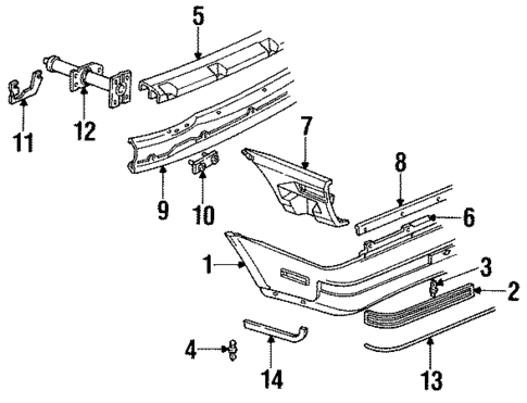 Bumper & Components - Rear for 1990 Chevrolet Cavalier #0