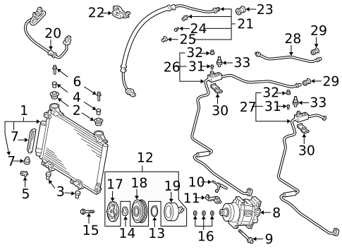 Condenser, Compressor & Lines for 2005 Toyota Echo #0