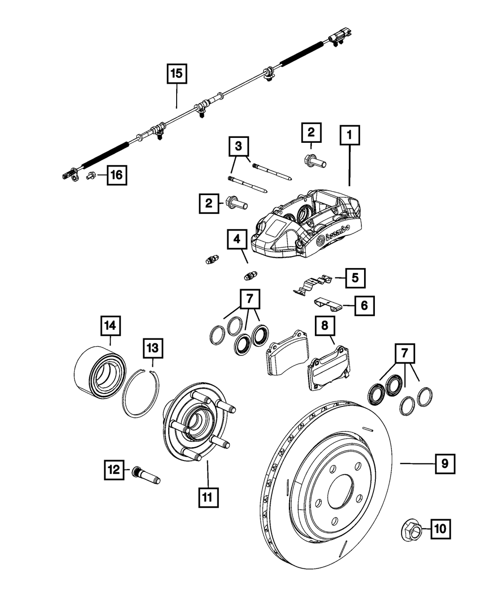 Disc Brake Caliper Assembly, Left - Mopar (68367051AC)